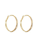 1Pair Rhinestone Cutout Hoop Earrings