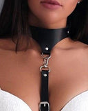 Gothic Punk O Ring PU Leather Buckled Body Harness