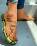 Clear Perspex Snakeskin Rhinestone Slider Sandals