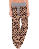 Cheetah Print Wide Leg Drawstring Pants