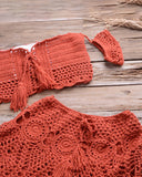 Hollow Out Tassel Design Crochet Tankini Set