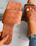Quilted Square Toe Casual Slippers