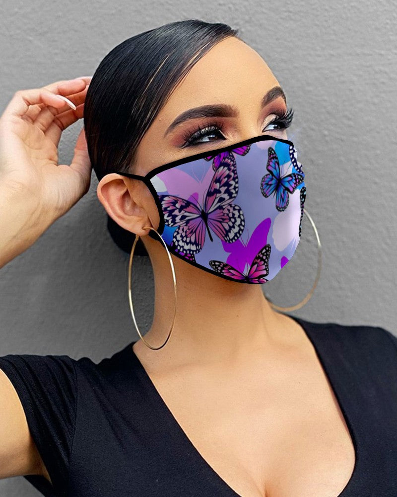 Butterfly Print Breathable Mouth Mask Washable And Reusable