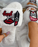 Graphic Pattern Fluffy Casual Slippers