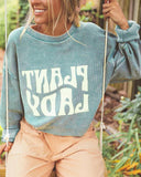 Ribbed Letter Print Long Sleeve Sweatshirt