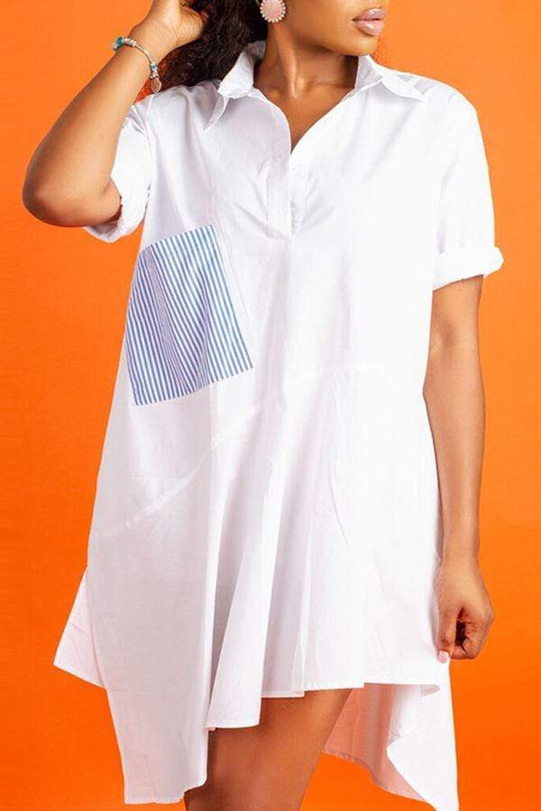 fashion casual minimalist stitching dress