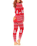 Christmas Functional Buttoned Flap Adults Pajamas
