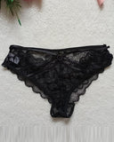 O Ring Linked Cut Out Lace Sheer Panty