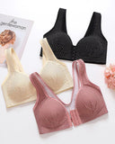 Seamless Bra Front Closure Wire Free Push Up Cotton Underwear