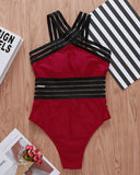 Solid Bandage One Piece Swimsuit
