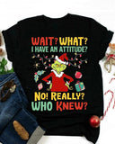 Christmas Short Sleeve Grinches Letter Print T shirt