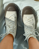 Lace up Knit Breathable Colorblock Sneaker