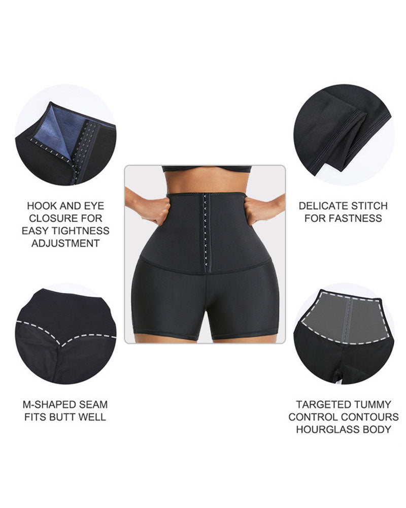 Tummy Control Shapewear Shorts Hook Front High Waist Panty Sports Fitness Body Shaper