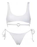 Cutout Heart Pattern U Neck Bikini Set