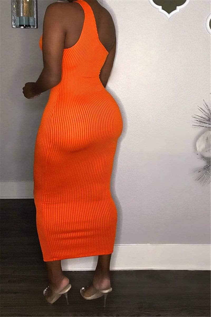 sexy fashion sleeveless slim fit dress