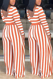 fashion casual striped two pieces set 1
