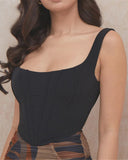 Square Neck Corset Crop Top