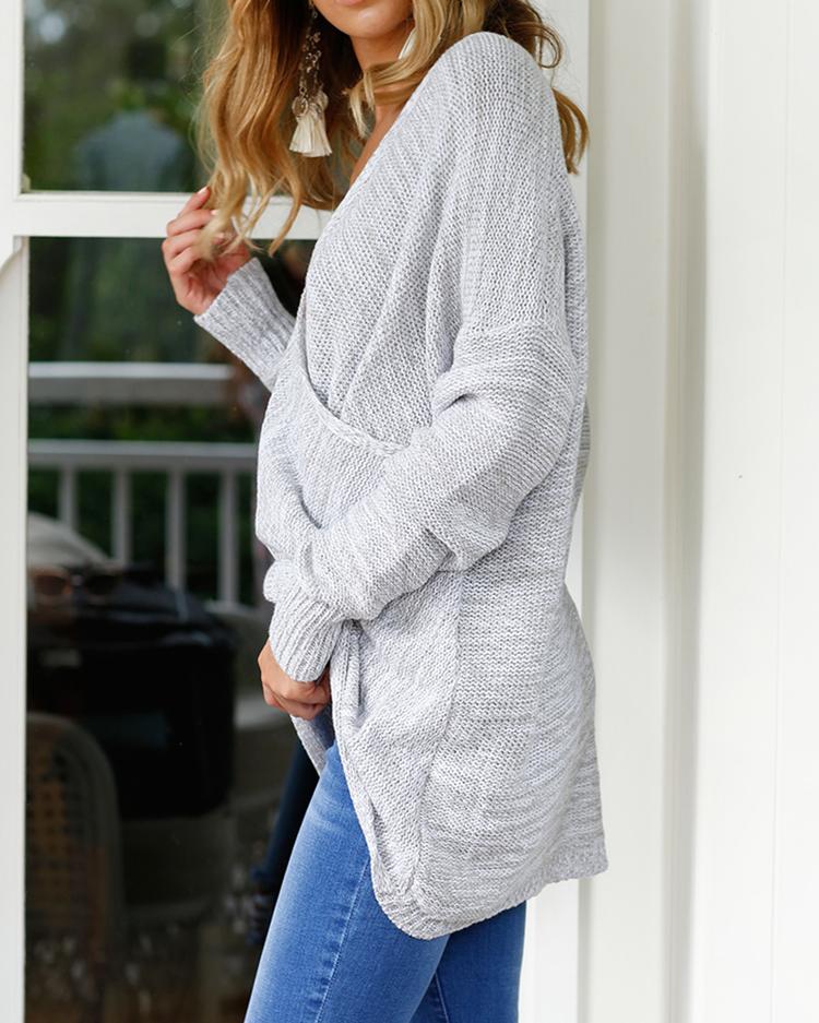 Deep V Wrapped Casual Sweater