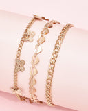 3PCS Butterfly & Heart Shaped Chain Anklet
