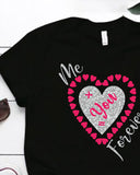 Valentine's Day Short Sleeve Heart Letter Print Top
