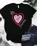 Valentine's Day Short Sleeve Heart Letter Print Top
