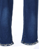 Rhinestone Bowknot Pattern Skinny Jeans
