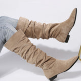 Casual Patchwork Solid Color Pointed Keep Warm Comfortable Shoes