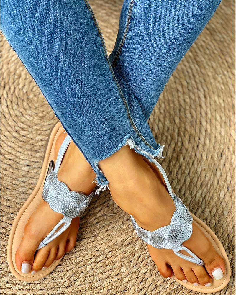 Toe Post Boho Style Flat Sandals