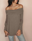 Stylish Ruched Fold over Casual Blouse