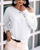 Batwing Long Sleeve Buttoned Top