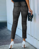 Slit Pocket Design High Waist Jeans
