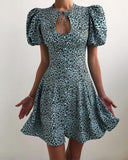 Leopard Short Sleeve Loose Mini Dress