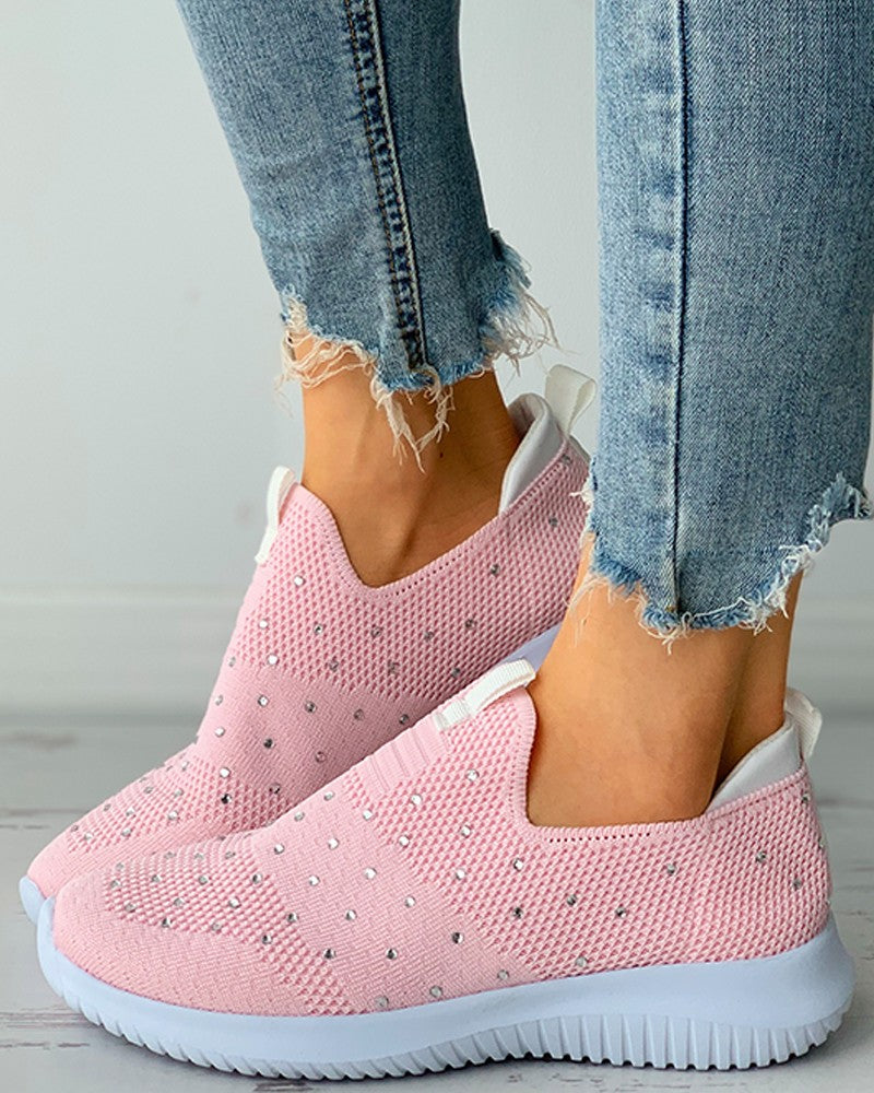 Studded Breathable Knit Casual Sneaker