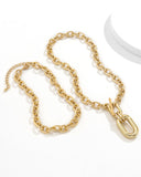 Square Shaped Layered Chain Necklace