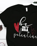 Valentine's Day Letter Heart Print Short Sleeve Top