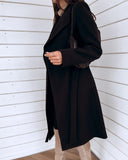 Plain Long Sleeve Casual Longline Coat