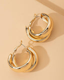 1Pair Double Circle Hoop Earrings