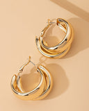 1Pair Double Circle Hoop Earrings