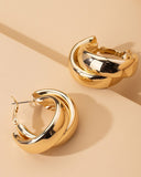 1Pair Double Circle Hoop Earrings