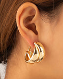 1Pair Double Circle Hoop Earrings