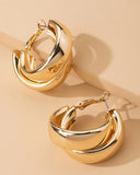 1Pair Double Circle Hoop Earrings