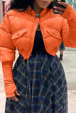 Casual Solid Patchwork Cardigan Mandarin Collar Outerwear