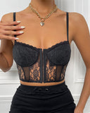 Hook Front Lace Crop Cami Top