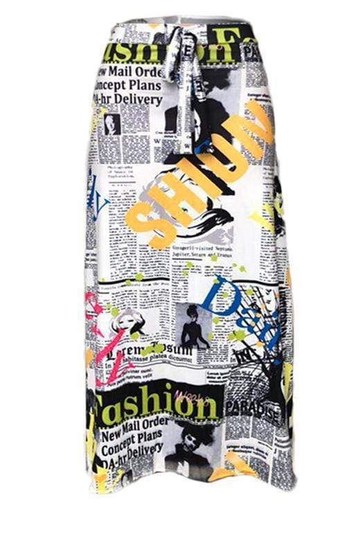 fashion casual printing irregular skirt