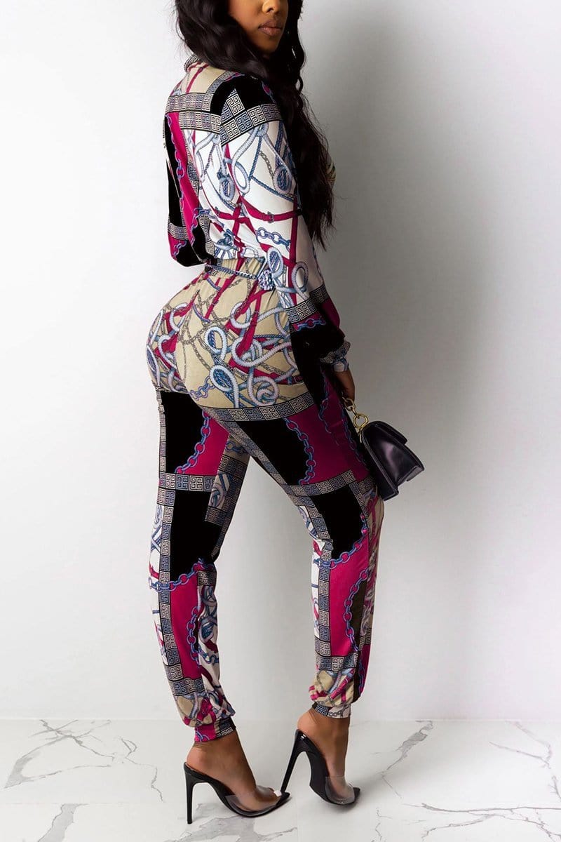 sexy fashion multicolor digital print jumpsuit