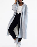 Long Sleeve Hooded Pocket Design Casual Coat
