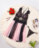 Floral Decor Crochet Lace Babydoll Without Thong