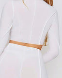 Long Sleeve Top & High Waist Skinny Pants Set