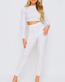 Long Sleeve Top & High Waist Skinny Pants Set