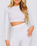 Long Sleeve Top & High Waist Skinny Pants Set